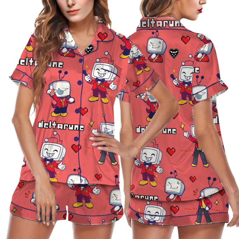 It’s TV Time Meme Pajamas, Tenna Deltarune Game Pajamas Set Short, Funny Tenna Fan Tee, DTG Video Game Shirt, Unisex Gamer Gift Shirt