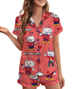 Alternative view of It’s TV Time Meme Pajamas, Tenna Deltarune Game Pajamas Set Short, Funny Tenna Fan Tee, DTG Video Game Shirt, Unisex Gamer Gift Shirt