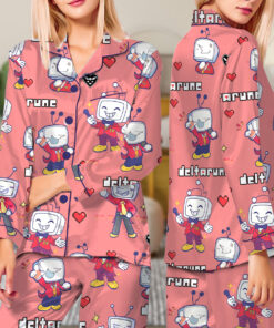 Alternative view of It’s TV Time Meme Pajamas Long, Tenna Deltarune Game Pajamas Set, Funny Tenna Fan Tee, DTG Video Game Shirt, Unisex Gamer Gift Shirt