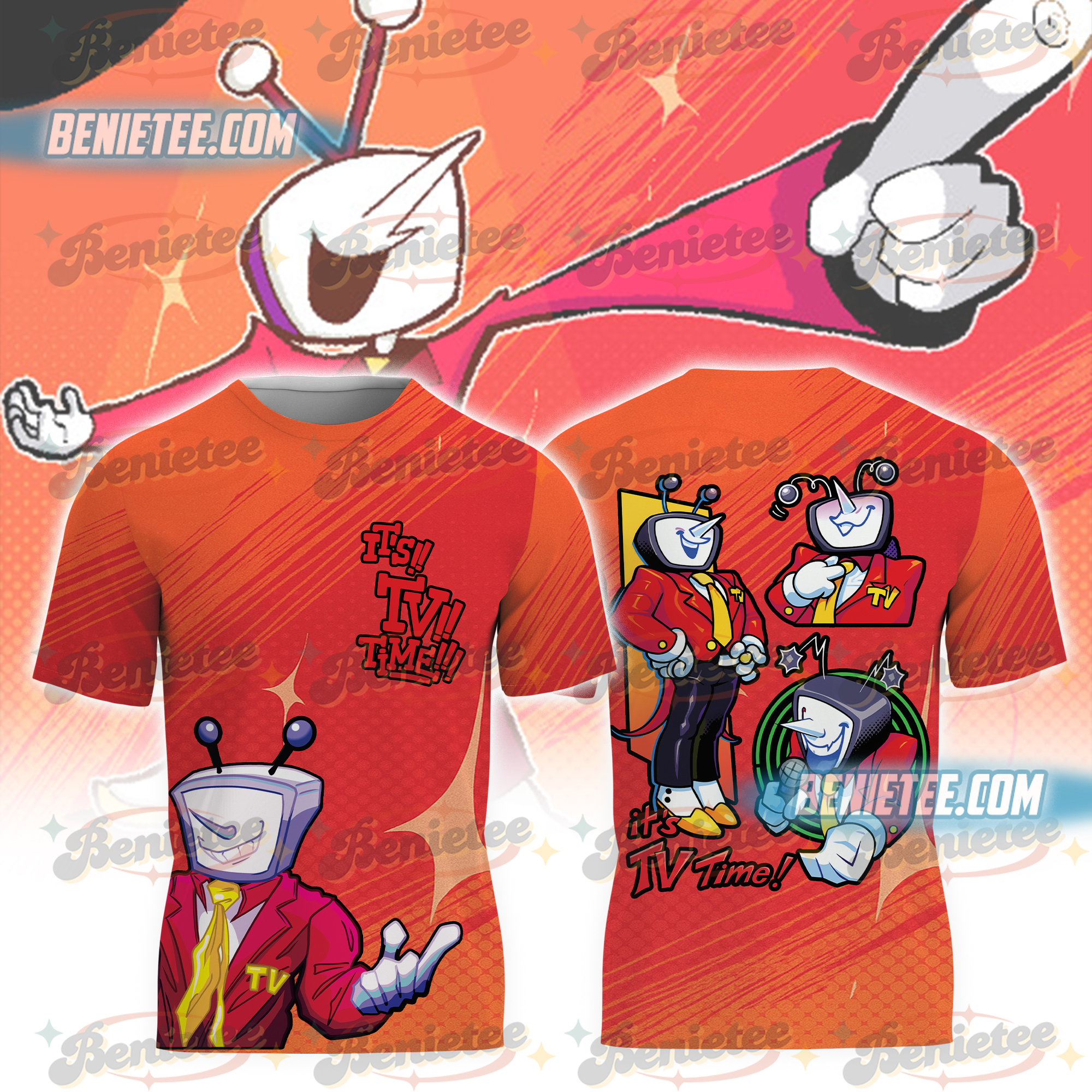 Tenna Deltarune Game Matching Tee 3D, It's TV Time Shirt 3D