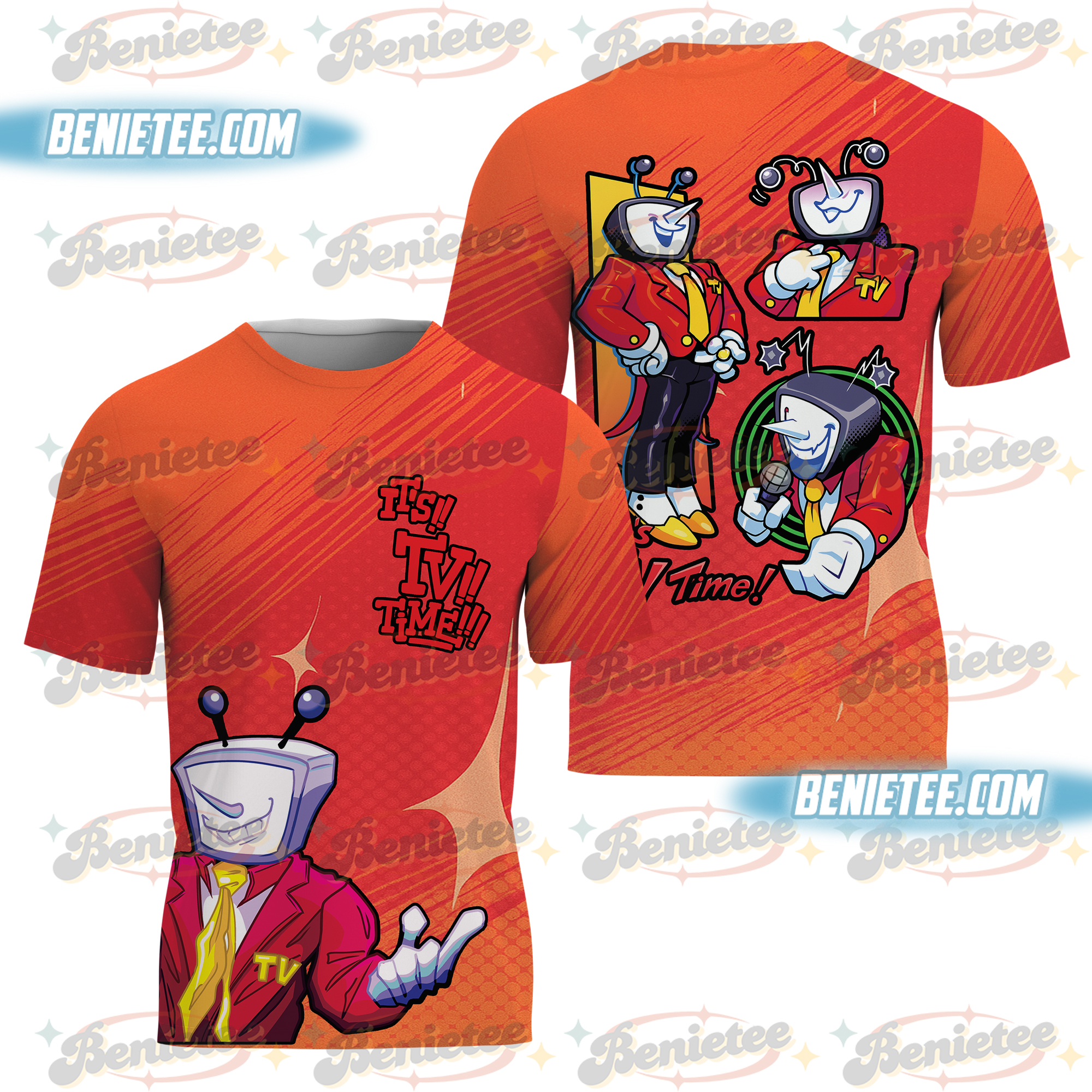 Tenna Deltarune Game Matching Tee 3D, It's TV Time Shirt 3D - Image 2