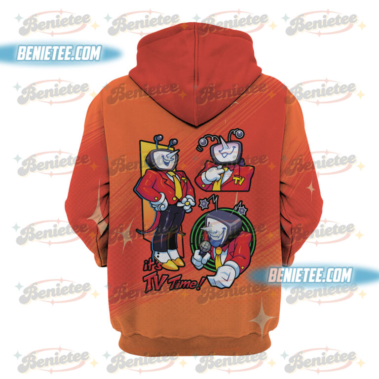 Alternative view of Tenna Deltarune Game Matching Hoodie 3D, It's TV Time Shirt 3D