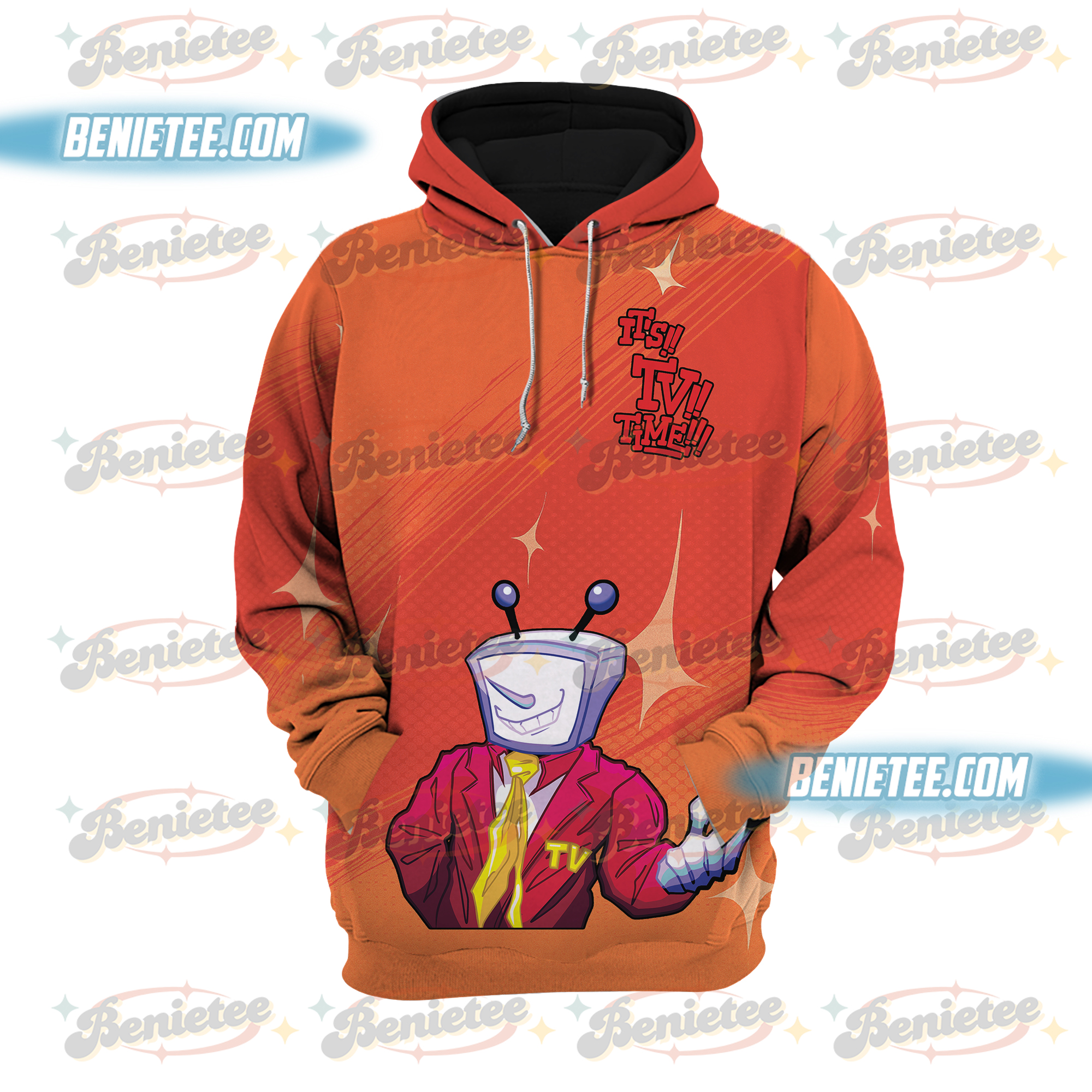 Tenna Deltarune Game Matching Hoodie 3D, It's TV Time Shirt 3D - Image 3