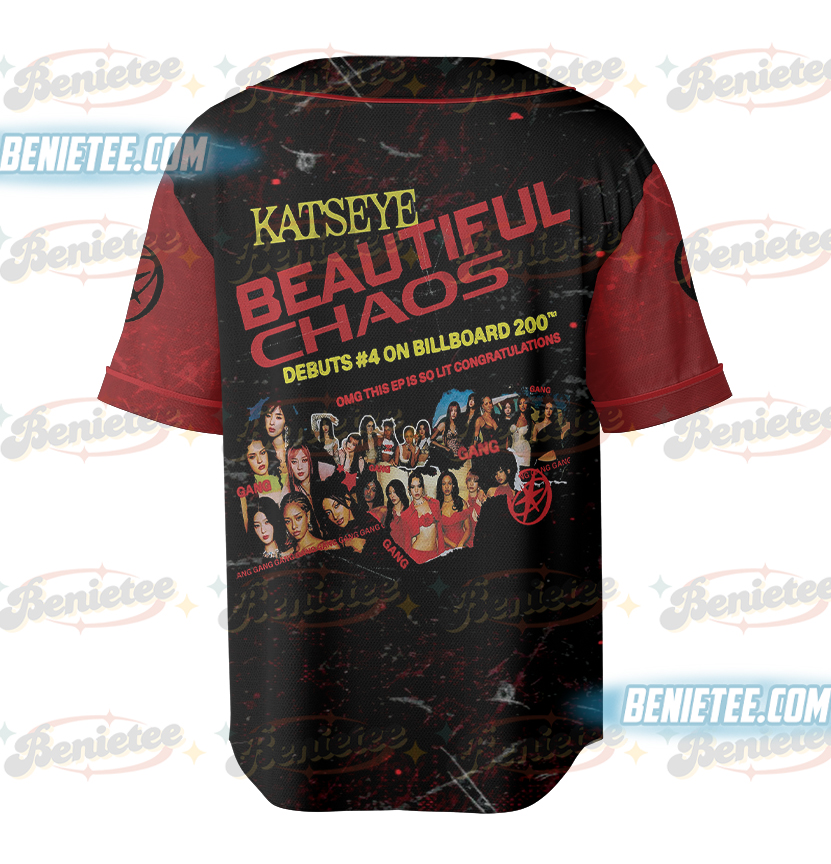 Vintage Katseye Beautiful Chaos Tracklist Baseball Jersey, Kpop Katseye Jersey, Katseye Gnarly Shirt, Katseye Tour Shirt, Katseye Soft is Strong - Image 3