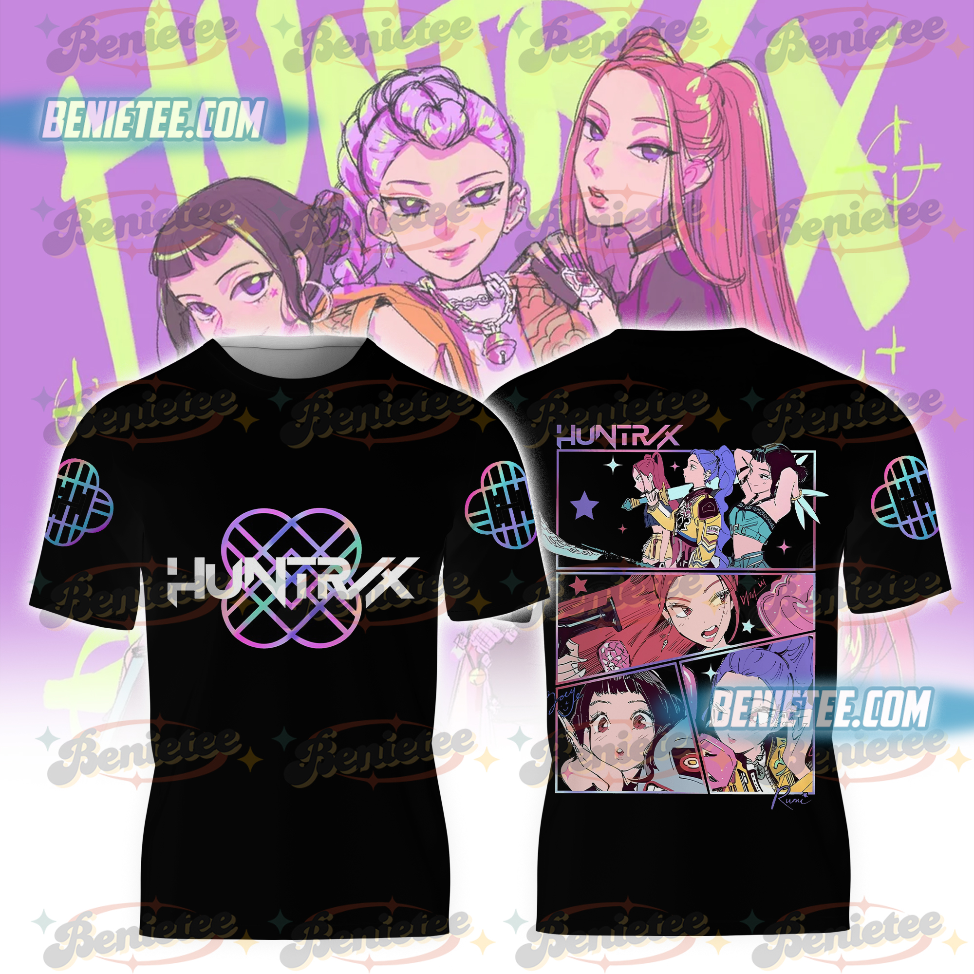 Demon Hunters Shirt 3D, Huntrix Girls Shirt 3D, Mira Rumi Joey Shirt, Demon Hunter Kids Shirt, Gift For Kpop Fan, Kpop Movie