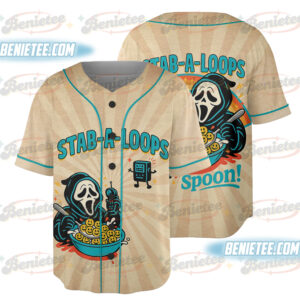 Stab-A-Loops Horror Cereal Box Halloween Jersey, Spooky Cereal Box Shirt, Killer Breakfast Halloween Tee, Slashers Crunch Graphic T-Shirt