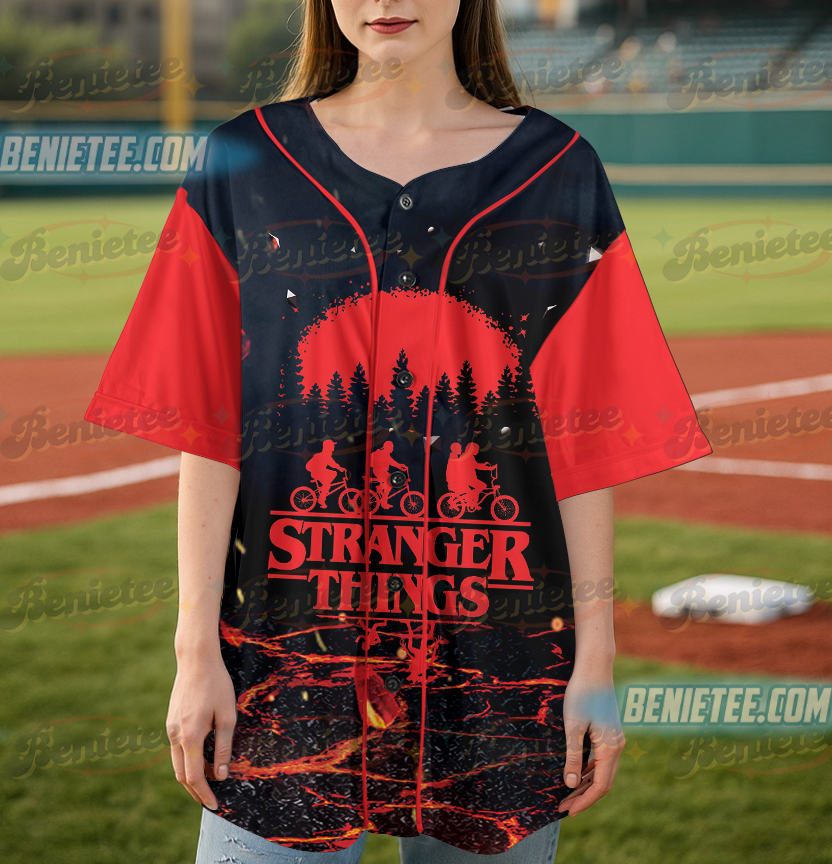 Stranger Things Hiking Club Baseball Jersey, Upside Down Mindflayer Jersey - Image 4