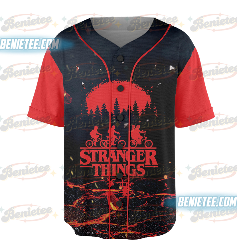 Stranger Things Hiking Club Baseball Jersey, Upside Down Mindflayer Jersey - Image 5