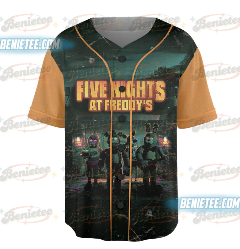 Alternative view of Retro Style Five Nights At Freddy's Vintage Baseball Jersey, FNAF T-Shirt, Gift For Women and Man Jersey