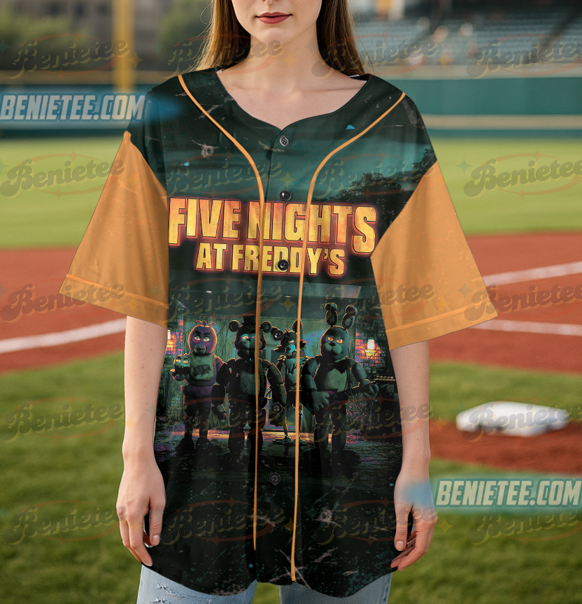 Retro Style Five Nights At Freddy's Vintage Baseball Jersey, FNAF T-Shirt, Gift For Women and Man Jersey - Image 5