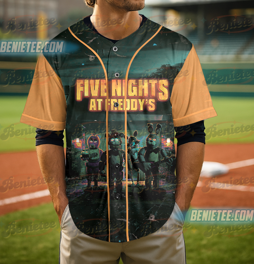 Retro Style Five Nights At Freddy's Vintage Baseball Jersey, FNAF T-Shirt, Gift For Women and Man Jersey - Image 6