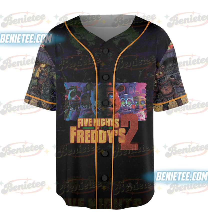 Halloween Horror nights 2025 Baseball Jersey, Universal Studios Scary movie shirt, Five Nights at Freddy's Halloween Jersey - Image 4