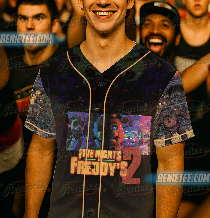 Halloween Horror nights 2025 Baseball Jersey, Universal Studios Scary movie shirt, Five Nights at Freddy's Halloween Jersey - Image 6