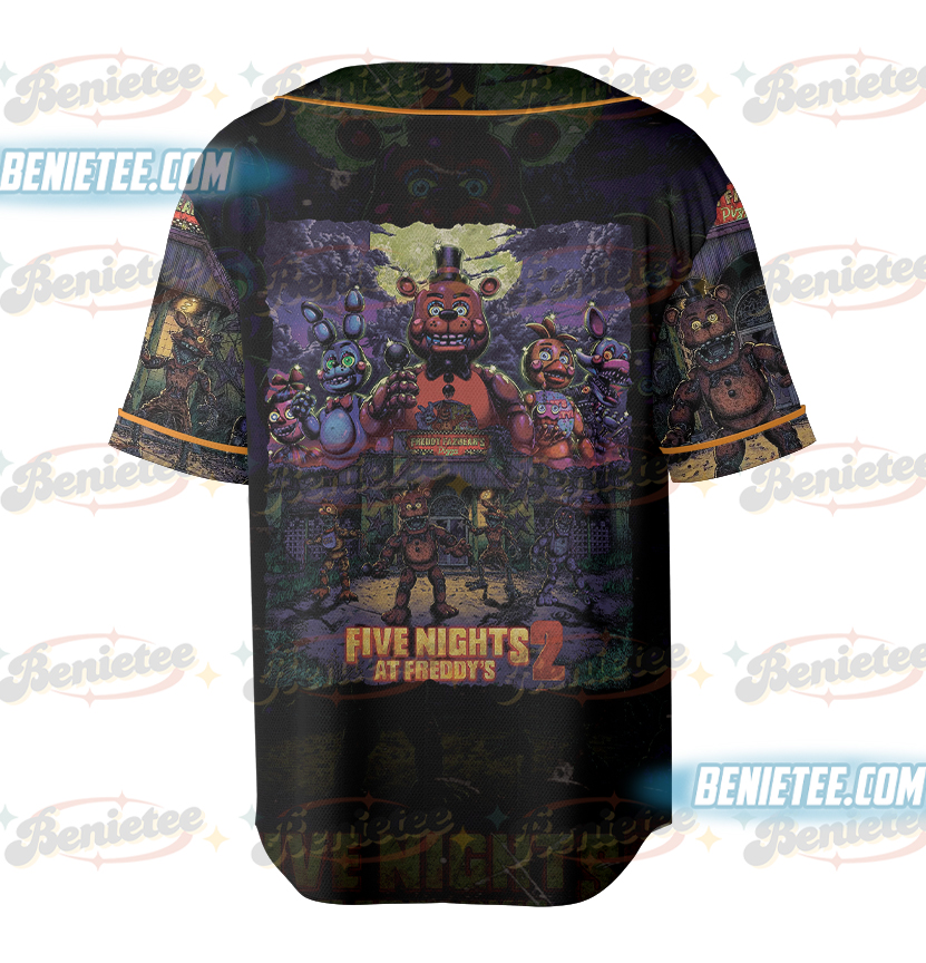 Halloween Horror nights 2025 Baseball Jersey, Universal Studios Scary movie shirt, Five Nights at Freddy's Halloween Jersey - Image 3