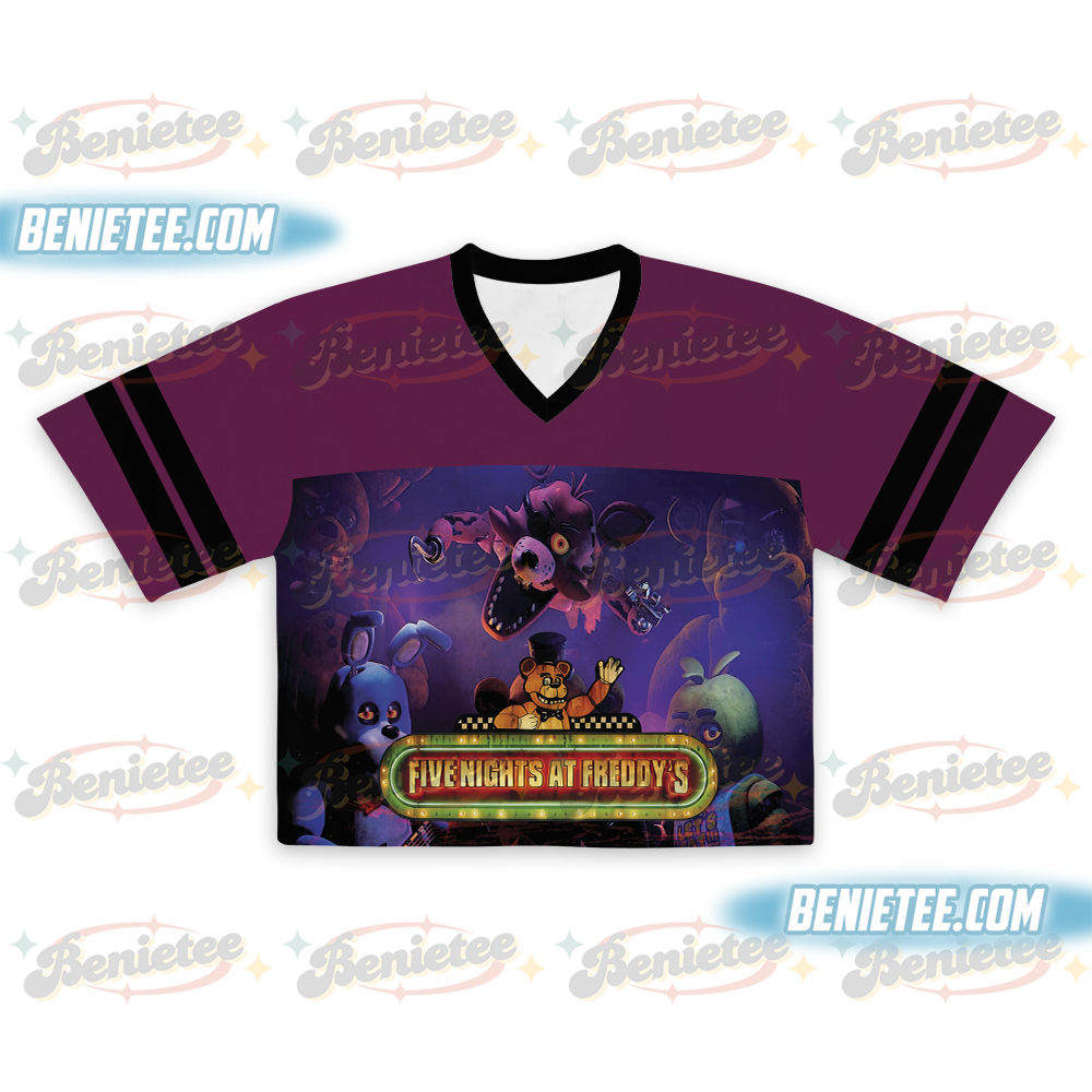 Vintage Five Nights At Freddy's Halloween 2025 Football Jersey Croptop, FNAF2 T-Shirt, Gift For Women and Man Tee - Image 2