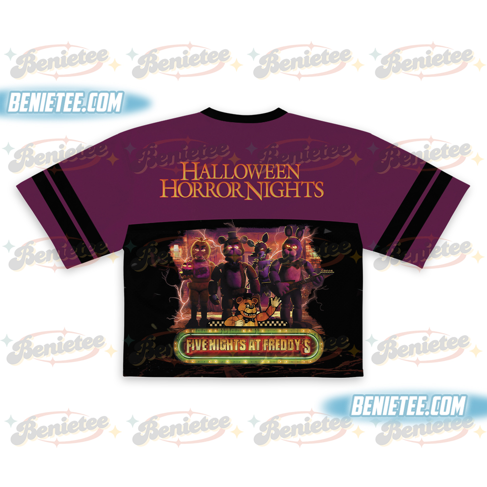 Vintage Five Nights At Freddy's Halloween 2025 Football Jersey Croptop, FNAF2 T-Shirt, Gift For Women and Man Tee - Image 3