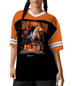 Alternative view of Kendrick Lamar & SZA 2025 Grand National Tour Football Jersey, Kendrick Lamar Shirt, SZA Shirt