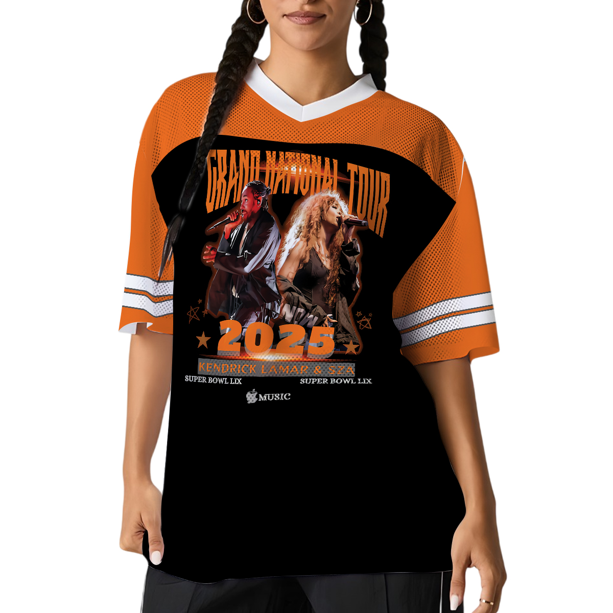Kendrick Lamar & SZA 2025 Grand National Tour Football Jersey, Kendrick Lamar Shirt, SZA Shirt - Image 2