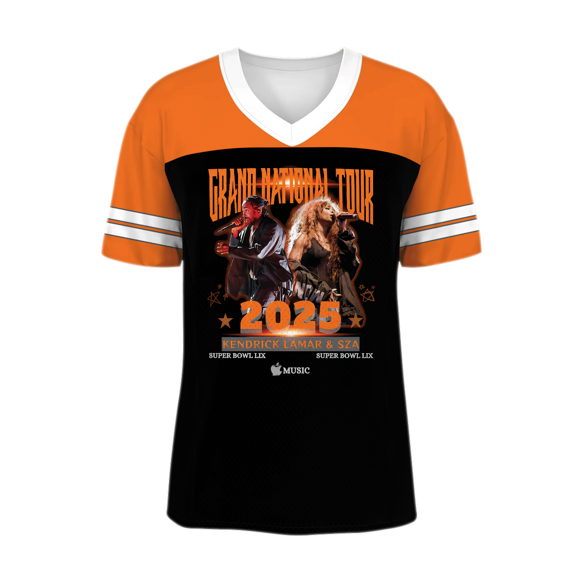 Kendrick Lamar & SZA 2025 Grand National Tour Football Jersey, Kendrick Lamar Shirt, SZA Shirt - Image 3