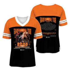 Kendrick Lamar & SZA 2025 Grand National Tour Football Jersey, Kendrick Lamar Shirt, SZA Shirt