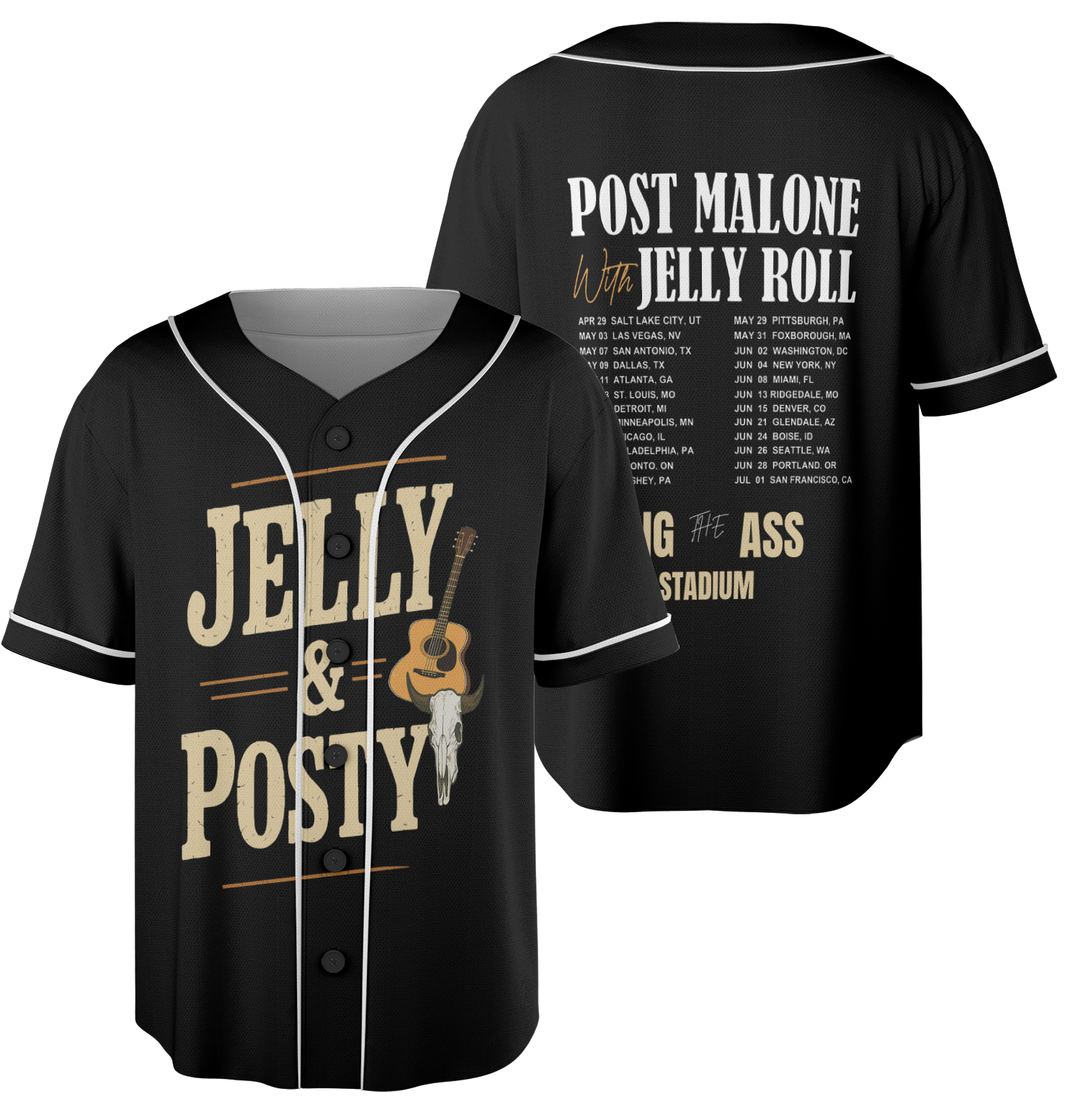 Jelly Posty Concert Jersey, Post Malone Tour Jersey, Big Ass Stadium Tour Jersey - Image 3