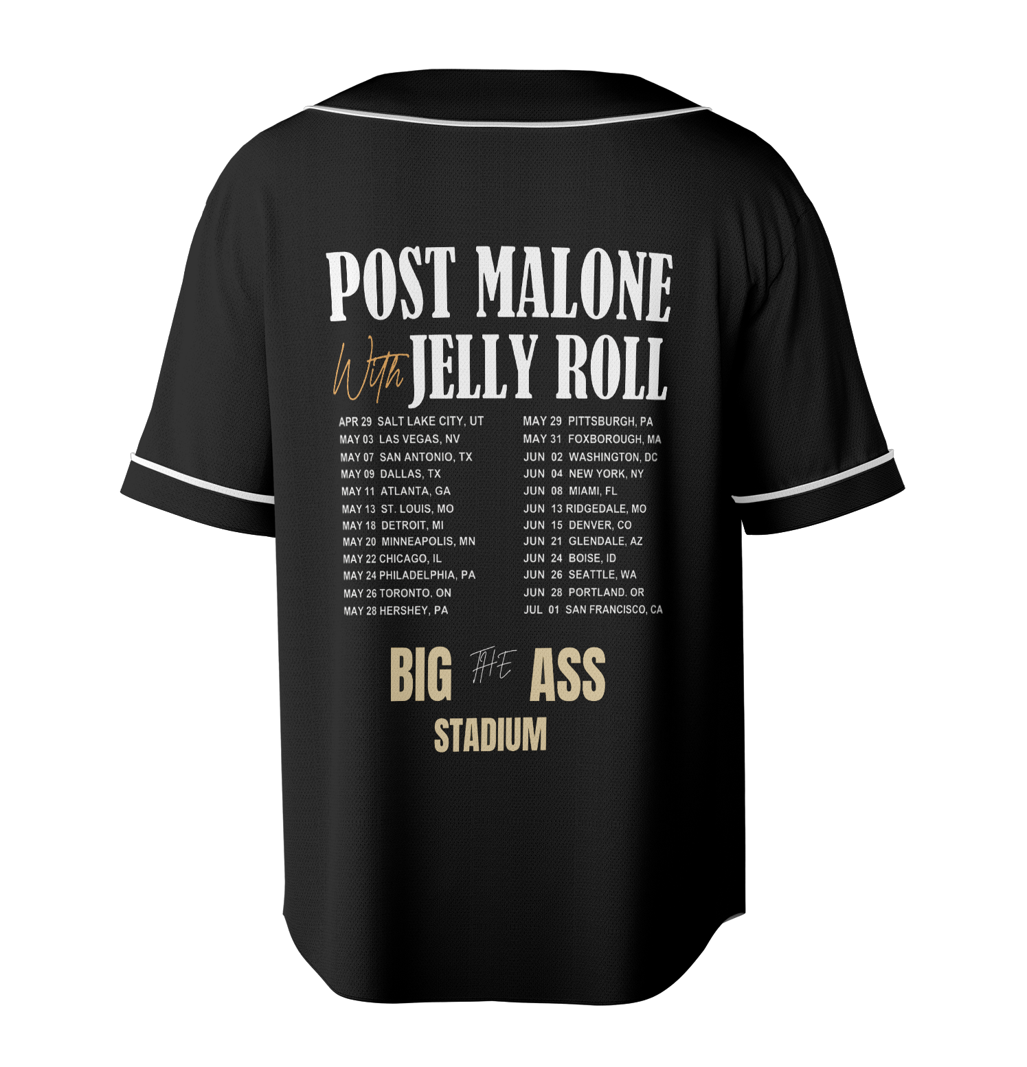 Jelly Posty Concert Jersey, Post Malone Tour Jersey, Big Ass Stadium Tour Jersey - Image 4