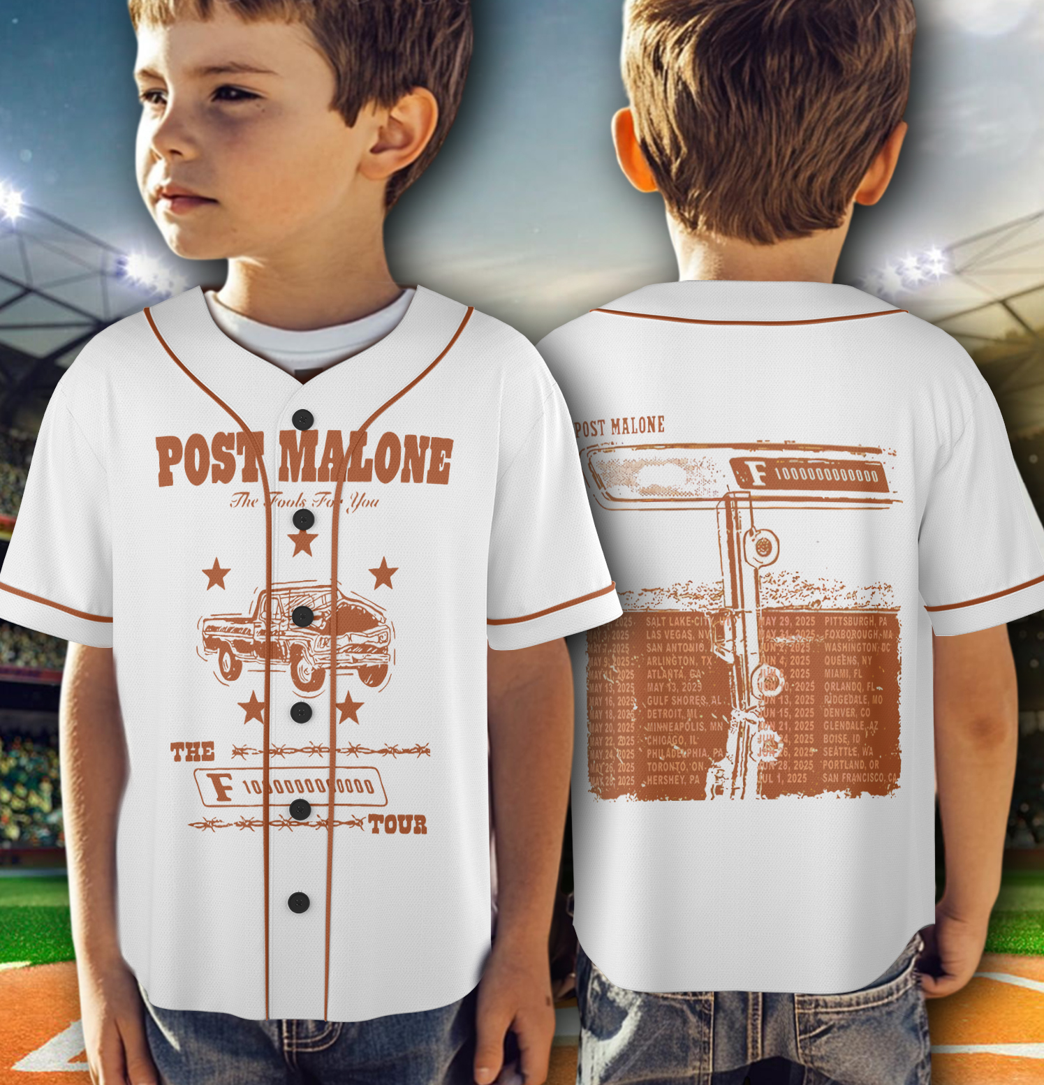 Vintage Post Malone Tour Jersey, Big Ass Stadium Tour Jersey - Image 6