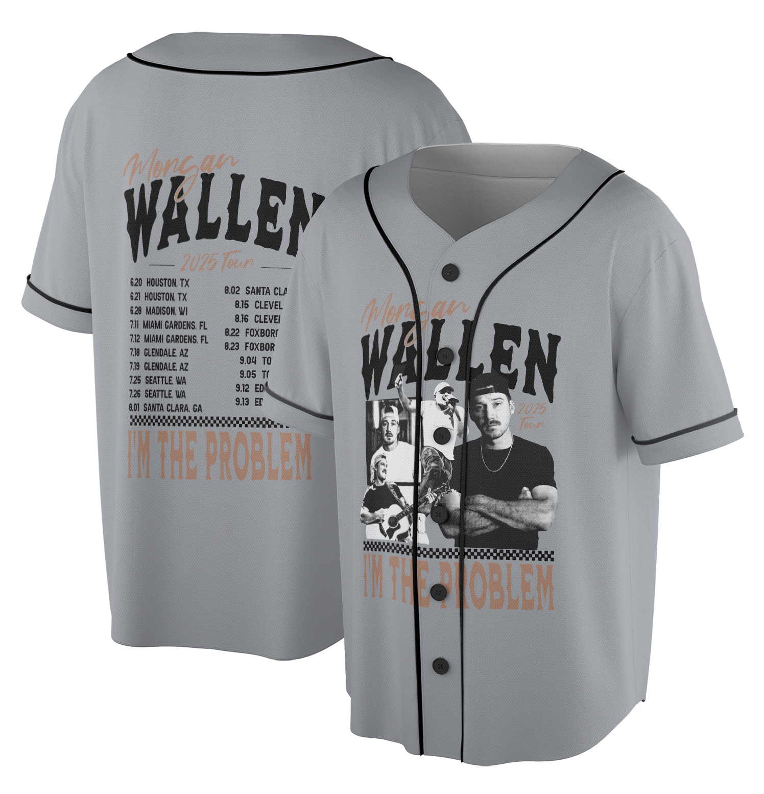 Country Music Jersey, 2025 Tour Concert Morgan Wallen Jersey