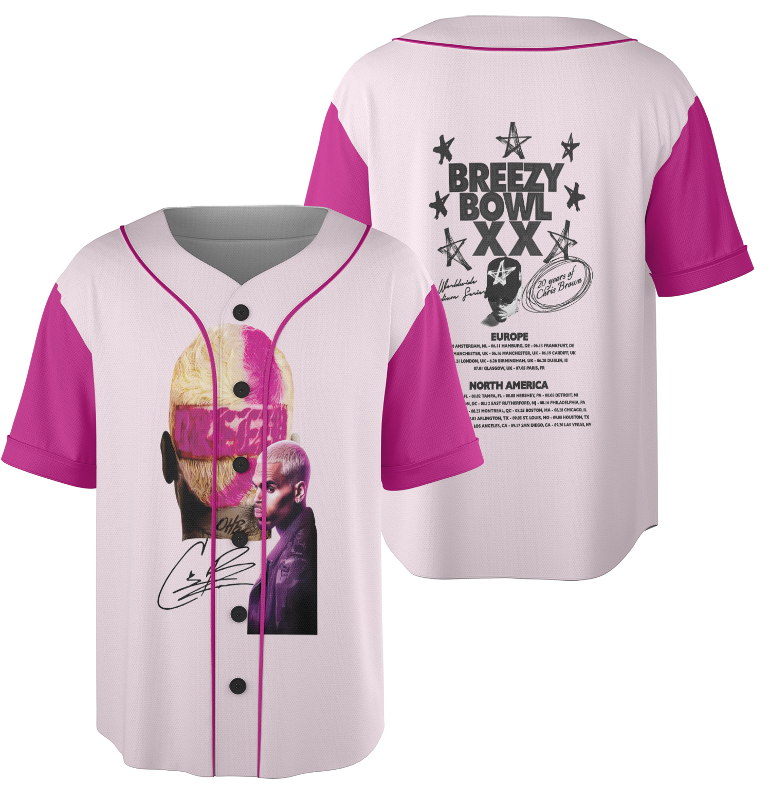 Chris Brown Tour Breezy Bowl XX V2 Vintage Jersey - Image 4