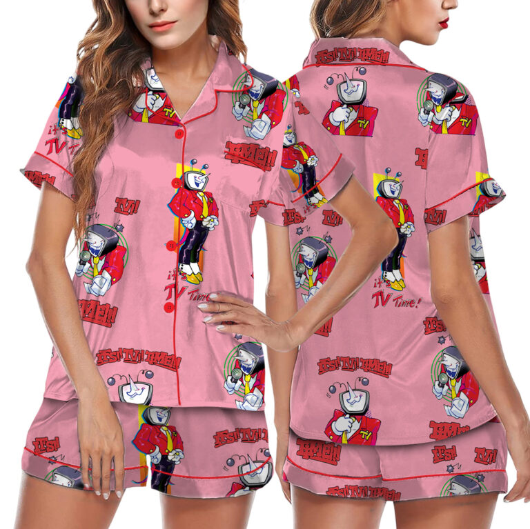 Alternative view of Tenna Deltarune Pajamas Set Short, Tenna: Its TV Time Pajamas, Deltarune Inspired Tee, Deltarune Tenna Tshirt