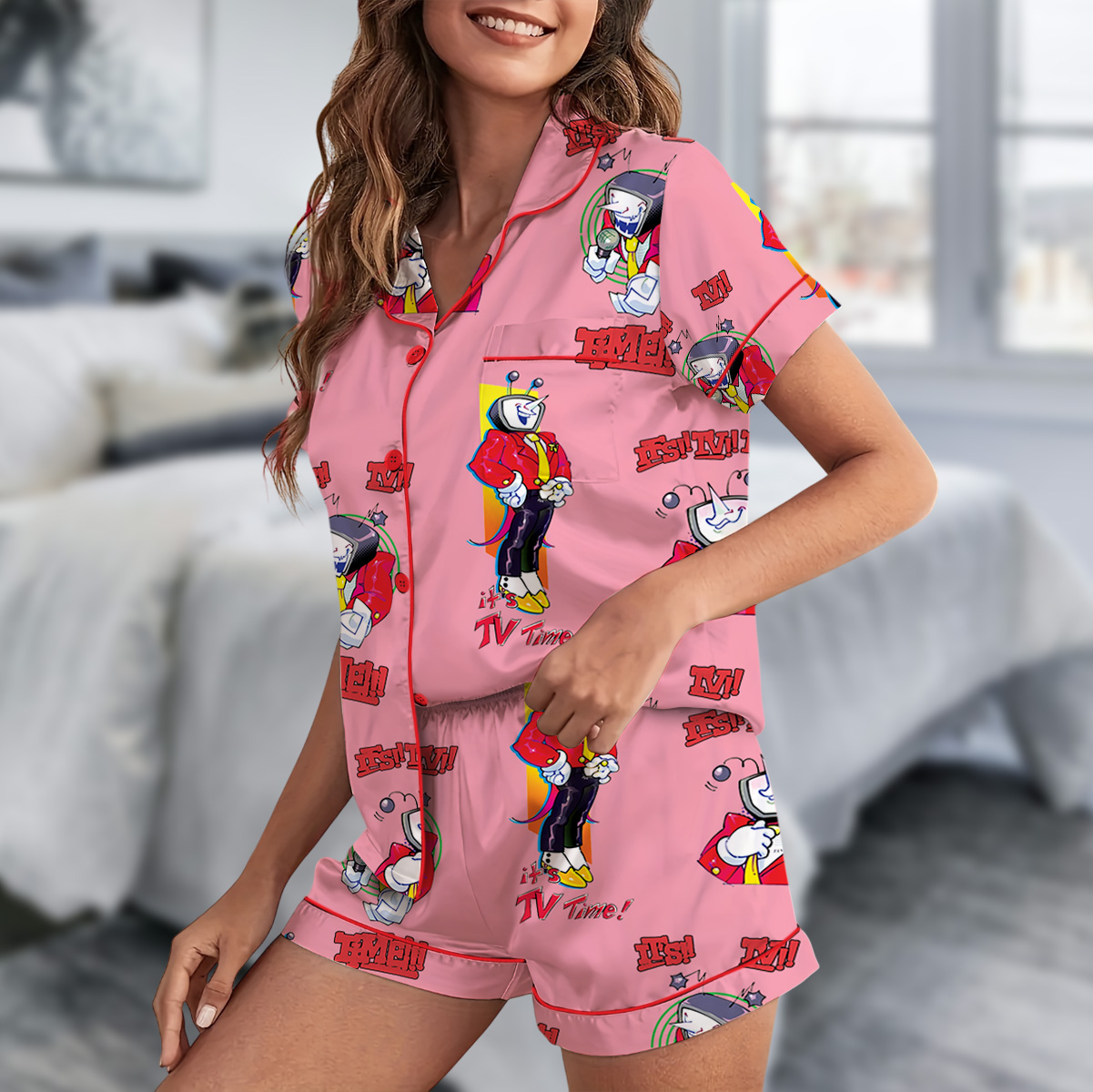 Tenna Deltarune Pajamas Set Short, Tenna: Its TV Time Pajamas, Deltarune Inspired Tee, Deltarune Tenna Tshirt