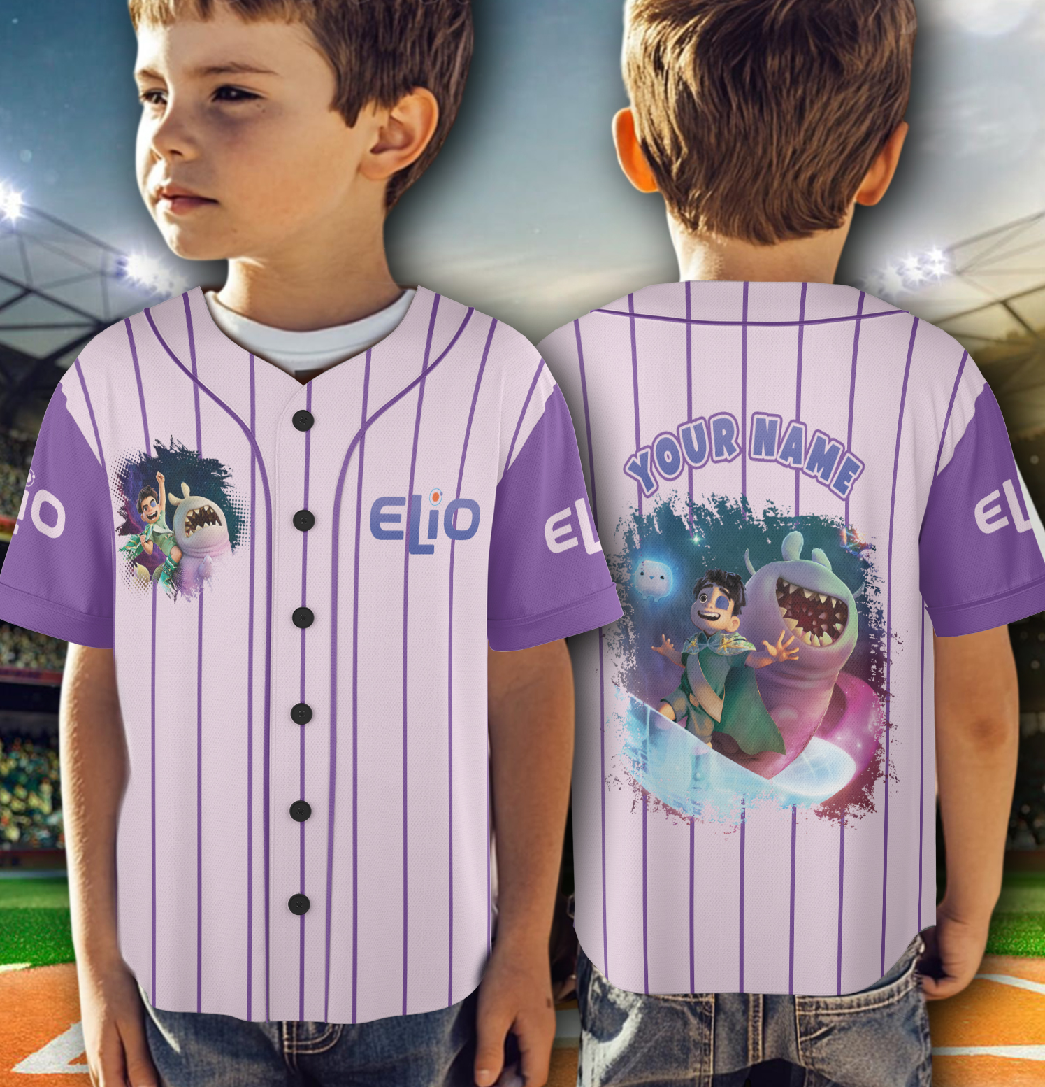 Custom Disney Pixar Elio Baseball Jersey - Image 6