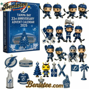 Tampa Bay Lightning Advent Calendar, Christmas Countdown Advent Calendar Gift Box with 24 Acrylic Ornaments