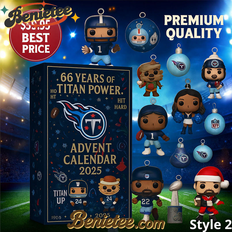 Tennessee Titans Advent Calendar 2025 66th Anniversary Christmas Gift, Christmas Idea, Christmas Countdown Advent Calendar Gift Box with 24 Acrylic Ornaments - Image 3