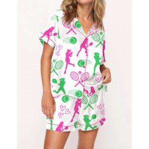 Tennis Satin Pajama Set For Women