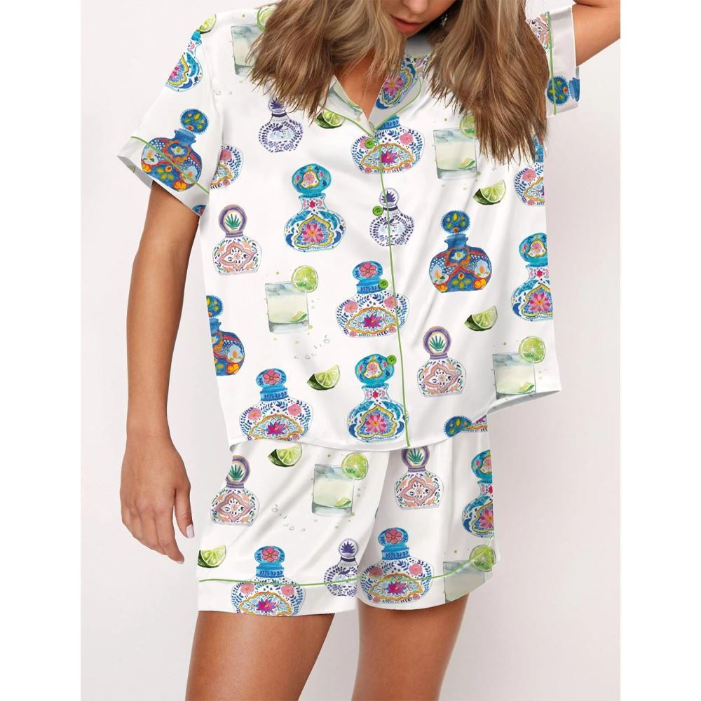 Tequila Satin Pajama Set For Women - Image 2