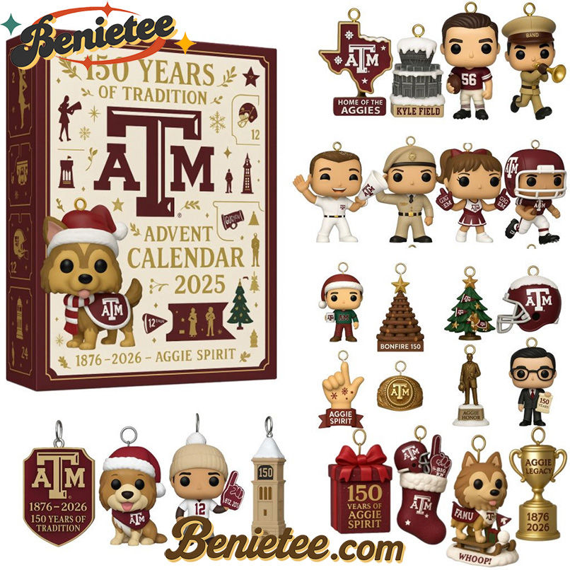 Texas A&M Aggies Anniversary Advent Calendar 2025, Christmas Countdown Advent Calendar Gift Box with 24 Acrylic Ornaments - Image 3
