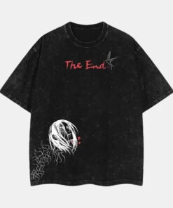 Alternative view of The End Eren Yeager T-Shirt Attack on Titan Anime Graphic Tee Final Season Oversized Acid Washed Cotton Shirt Anime Streetwear Casual Menswear Anime Merch Gift for Anime Fans AOT Lover