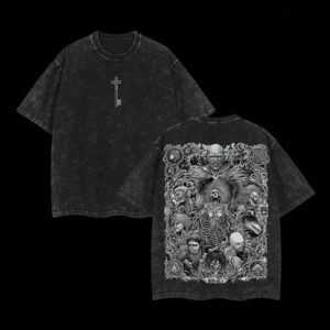 The Key Shingeki no Kyojin - Attack On Titan Anime Double Printed Washed Tee Unisex Oversize Anime Manga Washed Heavyweight Cotton T-shirt, Gift For Anime Fan, Anime Lover unisex top