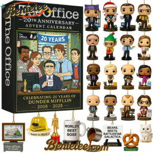 the Office Advent Calendar 2025, Christmas Countdown Advent Calendar Gift Box with 24 Acrylic Ornaments