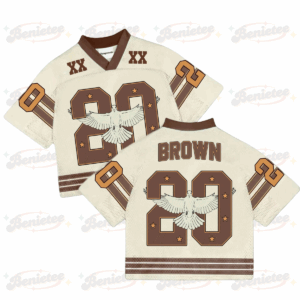 Custom Chris Brown Croptop Mesh Football, Breezy Bowl Tour 2025 Croptop Mesh Football