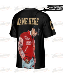 Alternative view of Custom Chris Brown Tour 2025 Football Jersey, Bowl XX concert 2025 Summer Tour Holiday Football Jersey