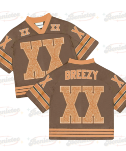 Custom Chris Brown Croptop Mesh Football, Breezy Bowl Tour 2025 Croptop Mesh Football