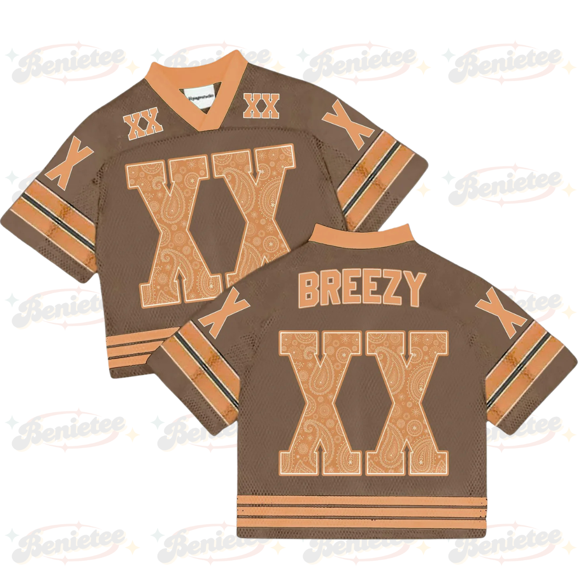 Custom Chris Brown Croptop Mesh Football, Breezy Bowl Tour 2025 Croptop Mesh Football