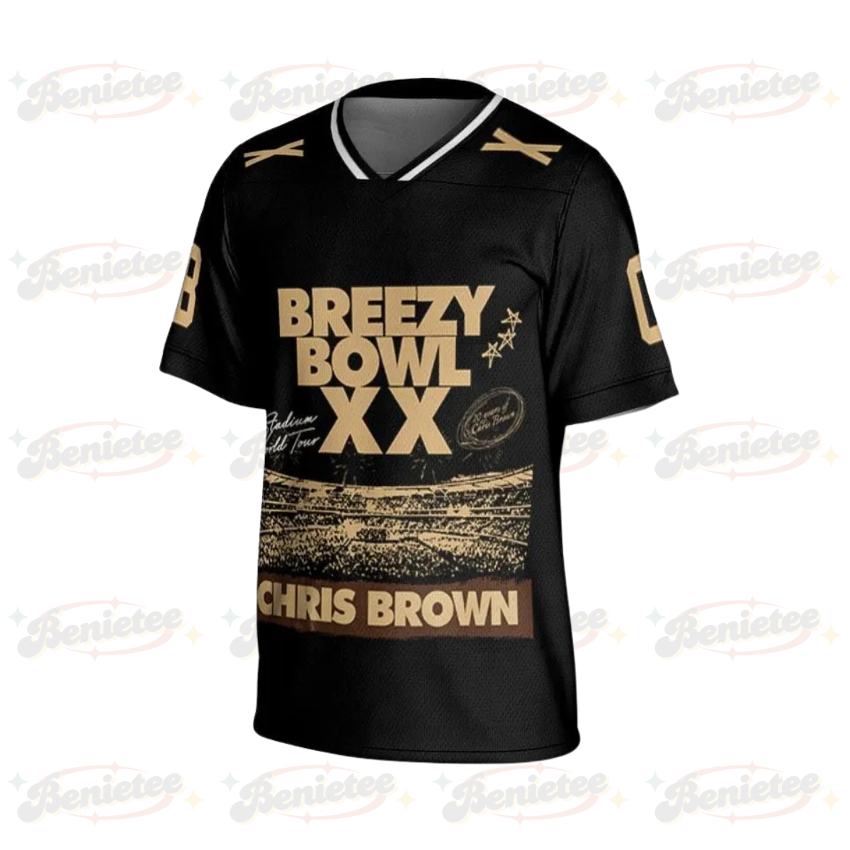 Custom Chris Brown Tour 2025 Football Jersey, Bowl XX concert 2025 Summer Tour Holiday Football Jersey - Image 3