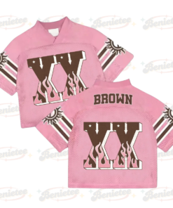 Custom Chris Brown Croptop Mesh Football, Breezy Bowl Tour 2025 Croptop Mesh Football