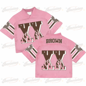 Custom Chris Brown Croptop Mesh Football, Breezy Bowl Tour 2025 Croptop Mesh Football