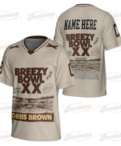 Custom Chris Brown Tour 2025 Football Jersey, Bowl XX concert 2025 Summer Tour Holiday Football Jersey