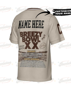 Alternative view of Custom Chris Brown Tour 2025 Football Jersey, Bowl XX concert 2025 Summer Tour Holiday Football Jersey