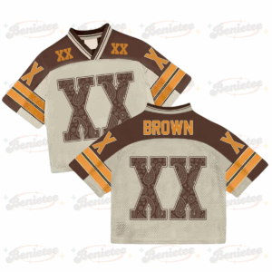 Custom Chris Brown Croptop Mesh Football, Breezy Bowl Tour 2025 Croptop Mesh Football